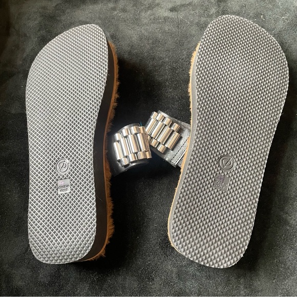 Phillip Lim 3.1 leather fur metal embellishment sandals flatform luxe rare NWOT - Picture 5 of 6